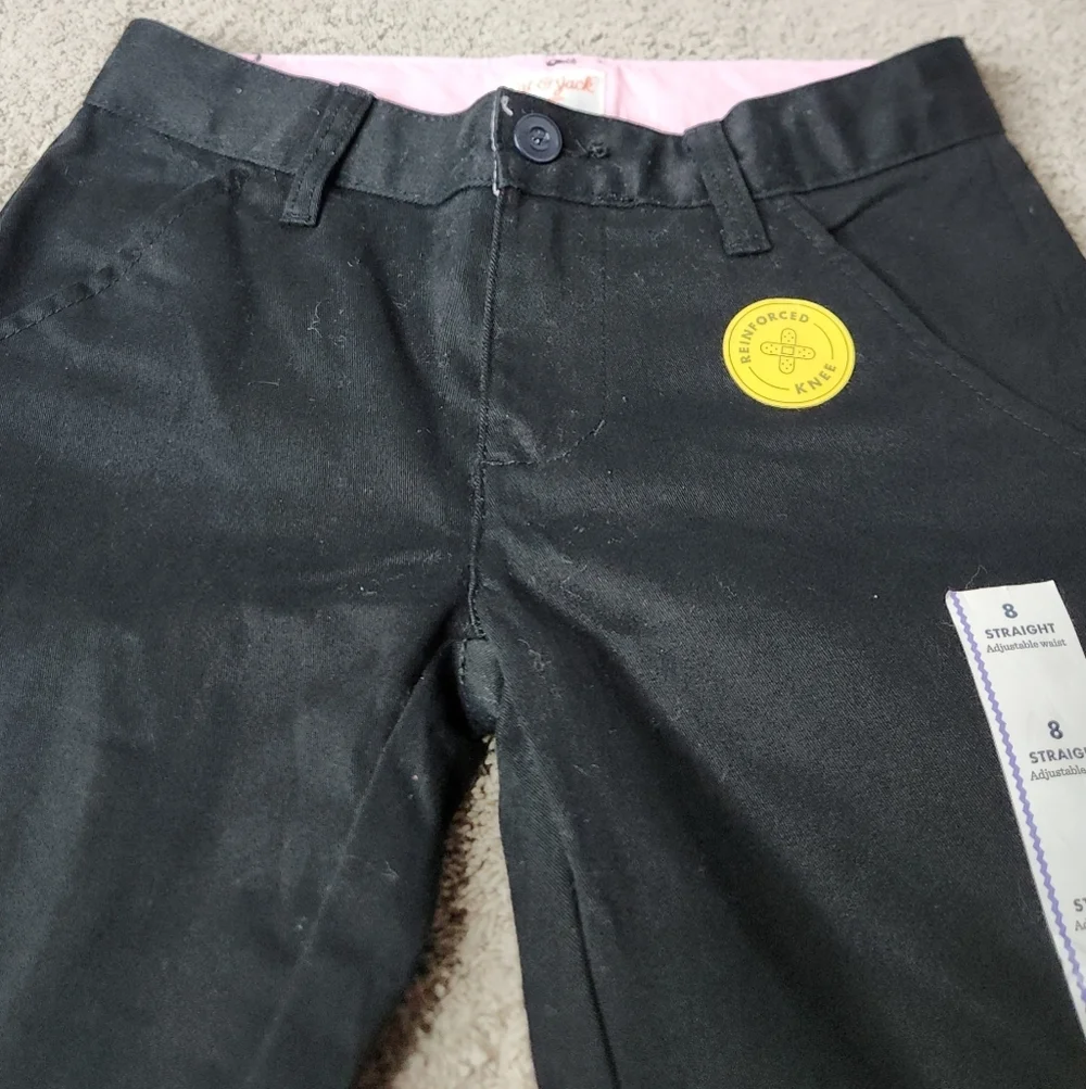 Boys' Straight Fit Uniform Pants - Cat & Jack Black 8